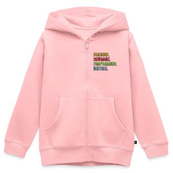 4 Stoic Virtues Retro Rainbow - Kinder Premium Organic Zip Hoodie - Rosa - Vorne - AI Model Kid Female (0cm)
