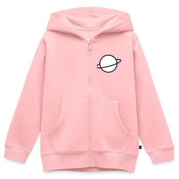 Planète - Sweat Premium à capuche zippé enfant bio - rose - Devant - AI Model Kid Female (0cm)