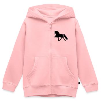 Tölter Islandpferd - Kinder Premium Organic Zip Hoodie - Rosa - Vorne - AI Model Kid Female (0cm)