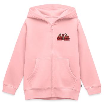 Dragon Infernal Ailes Rouges - Sweat Premium à capuche zippé enfant bio - rose - Devant - AI Model Kid Female (0cm)