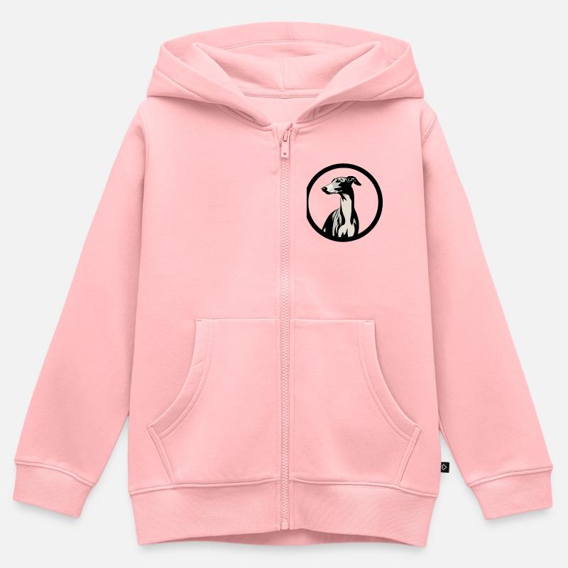 Galgo Logo No3 - Sweat Premium à capuche zippé enfant bio - rose
