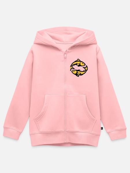 Fische-Tierkreis - Kinder Premium Organic Zip Hoodie - Rosa