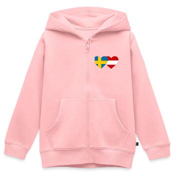 Schweden Österreich Flagge Herz - Kinder Premium Organic Zip Hoodie - Rosa - Vorne - AI Model Kid Female (0cm)