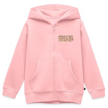 la ilaha illa ALLAH - Sweat Premium à capuche zippé enfant bio - rose - Devant - AI Model Kid Female (0cm)