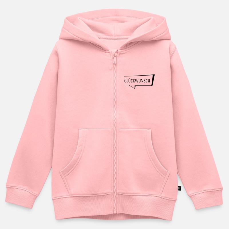 Félicitations de la bulle de dialogue - Sweat Premium à capuche zippé enfant bio - rose