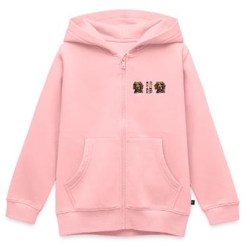 Rauhaardackel - Kinder Premium Organic Zip Hoodie - Rosa - Vorne - AI Model Kid Female (0cm)