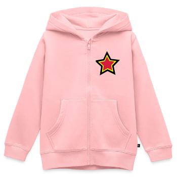 star - Sweat Premium à capuche zippé enfant bio - rose - Devant - AI Model Kid Female (0cm)