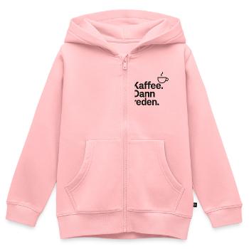 Kaffee Gespräche – Reden am Morgen - Kinder Premium Organic Zip Hoodie - Rosa - Vorne - AI Model Kid Female (0cm)