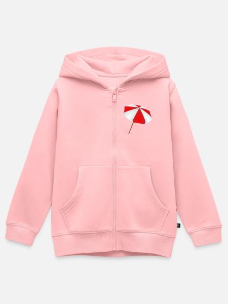Roter Weißer Sonnenschirm - Kinder Premium Organic Zip Hoodie - Rosa