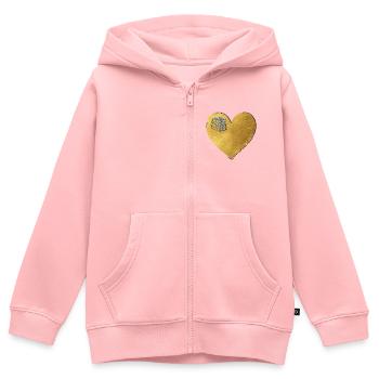 Goldherz der Lektüre - Kinder Premium Organic Zip Hoodie - Rosa - Vorne - AI Model Kid Female (0cm)