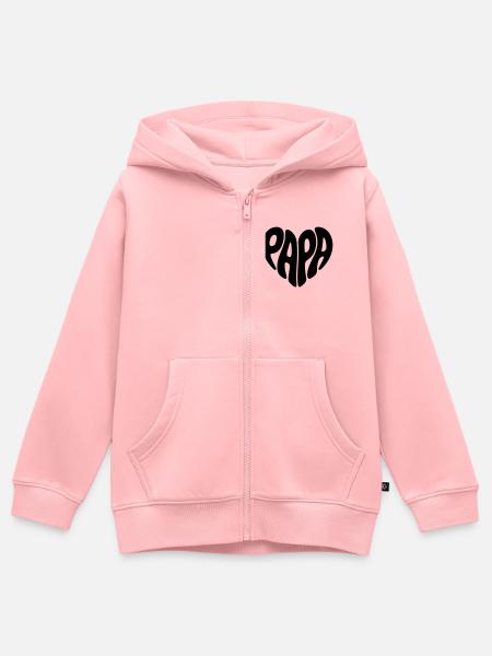 Papa - Kinder Premium Organic Zip Hoodie - Rosa