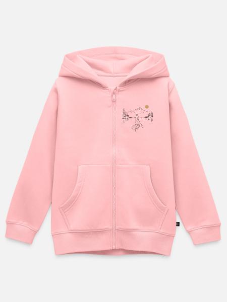 Stand-Up-Paddle am See - Kinder Premium Organic Zip Hoodie - Rosa