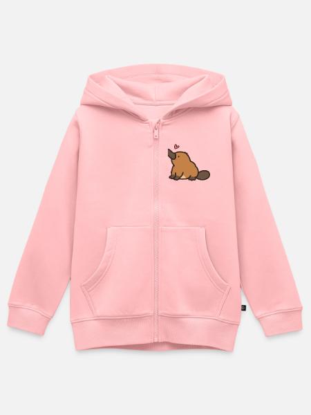 Süßer Schnabeltier-Doodle - Kinder Premium Organic Zip Hoodie - Rosa