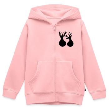 Weihnachten Rentiere minimalistisch - Kinder Premium Organic Zip Hoodie - Rosa - Vorne - AI Model Kid Female (0cm)