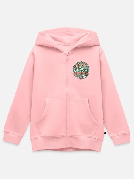 Beach Holiday - Kinder Premium Organic Zip Hoodie - Rosa