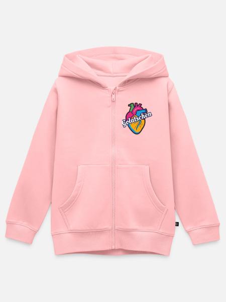 Buntes Herz Golatschen - Kinder Premium Organic Zip Hoodie - Rosa