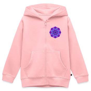 Flower-Mandala - Kinder Premium Organic Zip Hoodie - Rosa - Vorne - AI Model Kid Female (0cm)
