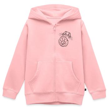 Selbstliebe-Erinnerung für Katzenliebhaber - Kinder Premium Organic Zip Hoodie - Rosa - Vorne - AI Model Kid Female (0cm)