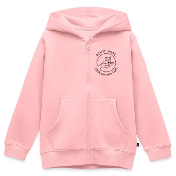 Echte Hilfe - Kinder Premium Organic Zip Hoodie - Rosa - Vorne - AI Model Kid Female (0cm)