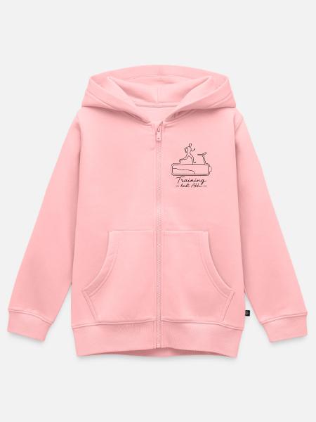 Training lädt Akku - Kinder Premium Organic Zip Hoodie - Rosa