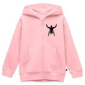 Ein Athlet im Rollstuhl - Kinder Premium Organic Zip Hoodie - Rosa - Vorne - AI Model Kid Female (0cm)