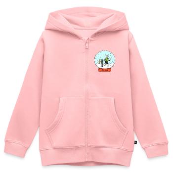 Schneeball - Kinder Premium Organic Zip Hoodie - Rosa - Vorne - AI Model Kid Female (0cm)