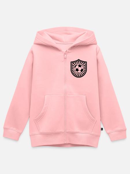 Fußball Emblem Personalisierbar Simpel Einfach - Kinder Premium Organic Zip Hoodie - Rosa