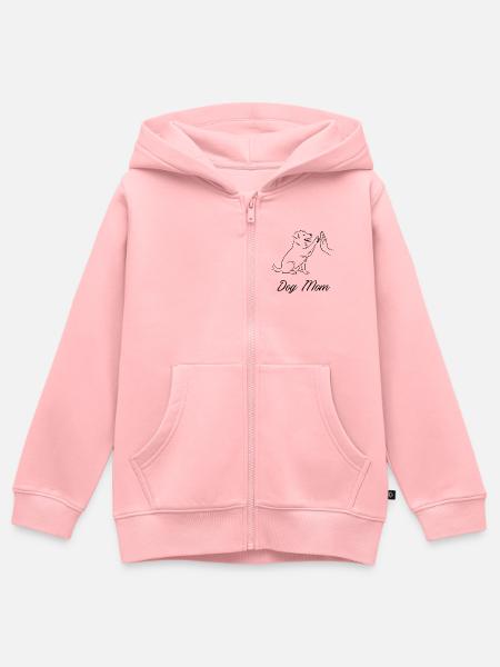 Dog Mom - Kinder Premium Organic Zip Hoodie - Rosa