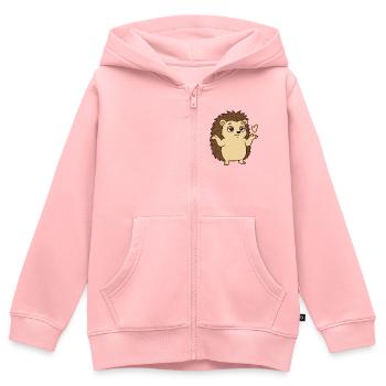 Igel Achselzucken Geste - Kinder Premium Organic Zip Hoodie - Rosa - Vorne - AI Model Kid Female (0cm)