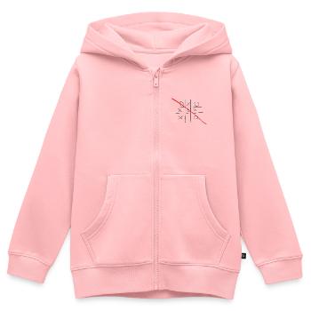 Kreuz Nul - Kinder Premium Organic Zip Hoodie - Rosa - Vorne - AI Model Kid Female (0cm)
