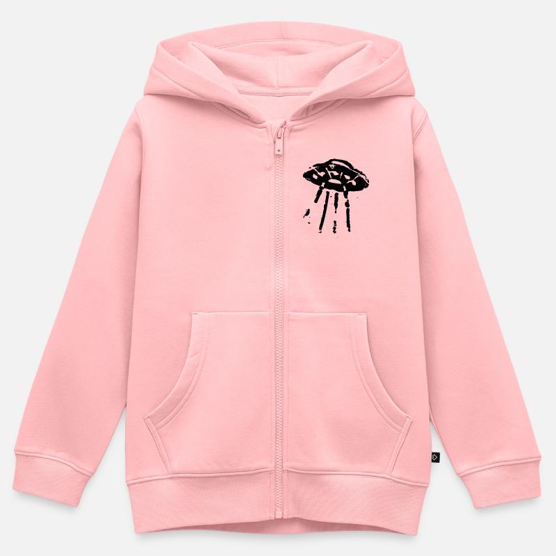UFoO - Sweat Premium à capuche zippé enfant bio - rose