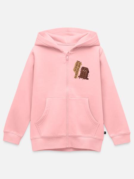 Schade Schokolade! - Kinder Premium Organic Zip Hoodie - Rosa