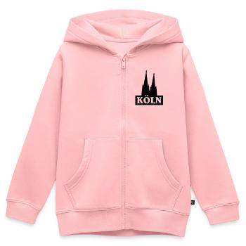 Köln Logo mit dem Kölner Dom - Kinder Premium Organic Zip Hoodie - Rosa - Vorne - AI Model Kid Female (0cm)