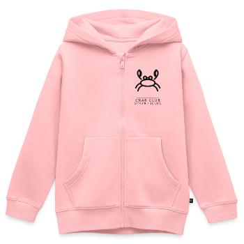 CrabClub: Koordinaten - Kinder Premium Organic Zip Hoodie - Rosa - Vorne - AI Model Kid Female (0cm)
