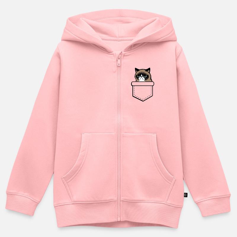 grumpy  - Kinder Premium Organic Zip Hoodie - Rosa