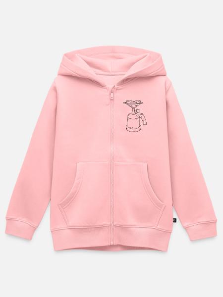 Campingkocher – Minimalistisches Camping Design - Kinder Premium Organic Zip Hoodie - Rosa