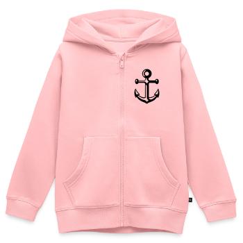 Anker - Kinder Premium Organic Zip Hoodie - Rosa - Vorne - AI Model Kid Female (0cm)