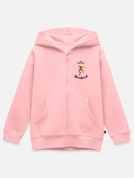 Skateboard-Springen - Kinder Premium Organic Zip Hoodie - Rosa