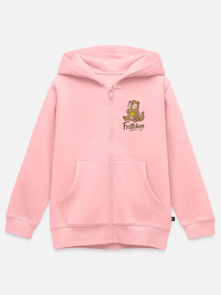 Frettchen Frittchen Fritten Pommes Frites - Kinder Premium Organic Zip Hoodie - Rosa