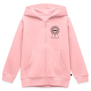 Bunte Socke - Kinder Premium Organic Zip Hoodie - Rosa - Vorne - AI Model Kid Female (0cm)