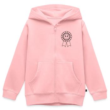 Schulkind Orden mit Sternen - Kinder Premium Organic Zip Hoodie - Rosa - Vorne - AI Model Kid Female (0cm)