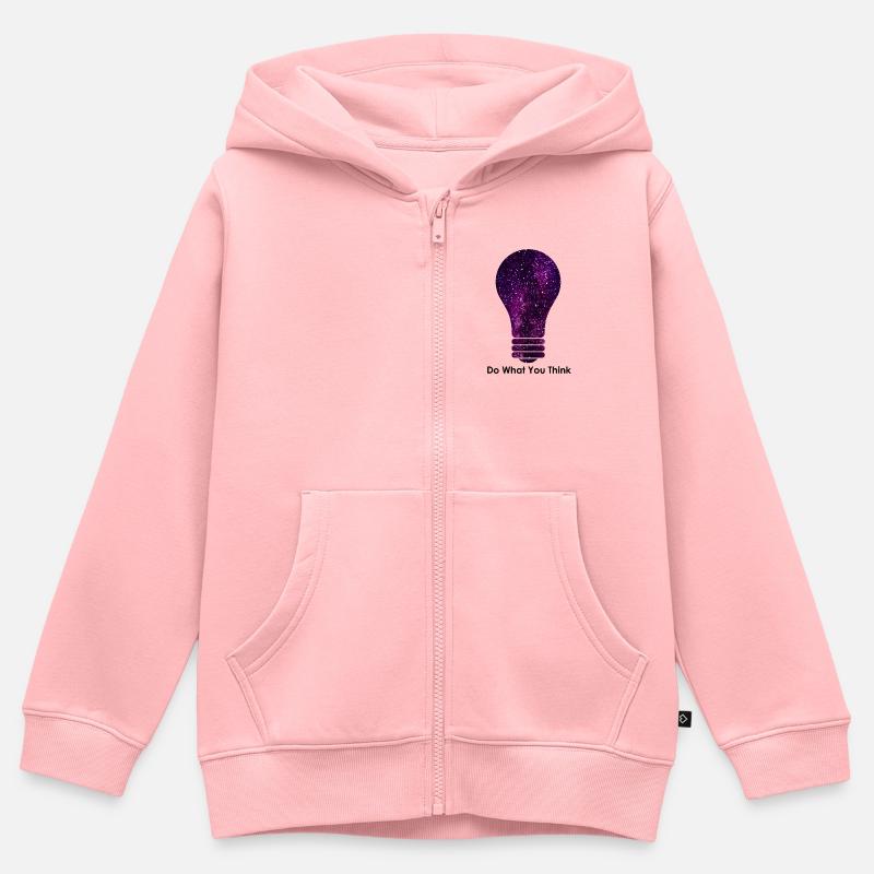 Fais ce que tu penses - Sweat Premium à capuche zippé enfant bio - rose