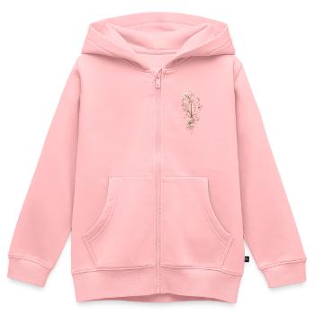 Blütenkreuz mit Rosa Band - Kinder Premium Organic Zip Hoodie - Rosa - Vorne - AI Model Kid Female (0cm)