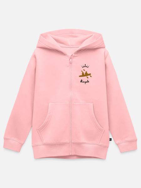 Duo im Kajak - Kinder Premium Organic Zip Hoodie - Rosa