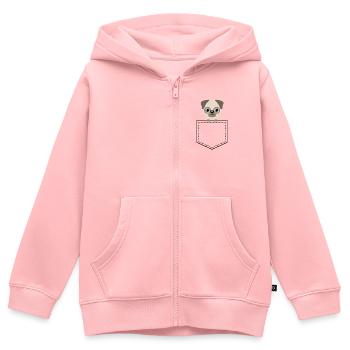 Kulleraugen Pug Cartoon - Kinder Premium Organic Zip Hoodie - Rosa - Vorne - AI Model Kid Female (0cm)