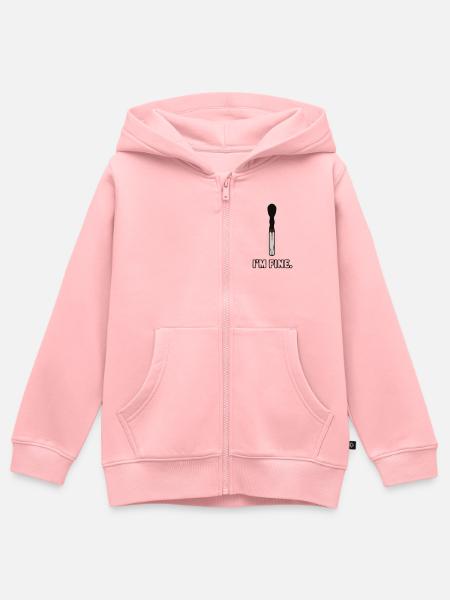 Streichholz - I'm fine - Kinder Premium Organic Zip Hoodie - Rosa