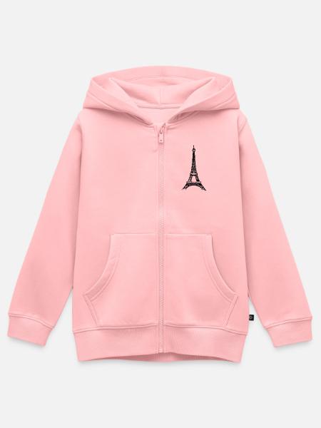 Eiffelturm - Kinder Premium Organic Zip Hoodie - Rosa