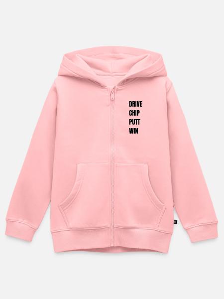 Golf Drive Chip Putt Win - Kinder Premium Organic Zip Hoodie - Rosa