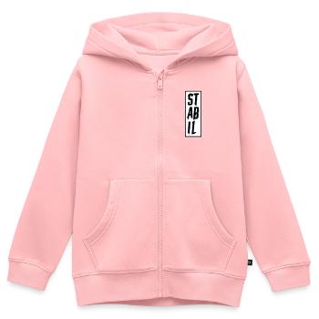 STABIL - BLOCK - Kinder Premium Organic Zip Hoodie - Rosa - Vorne - AI Model Kid Female (0cm)