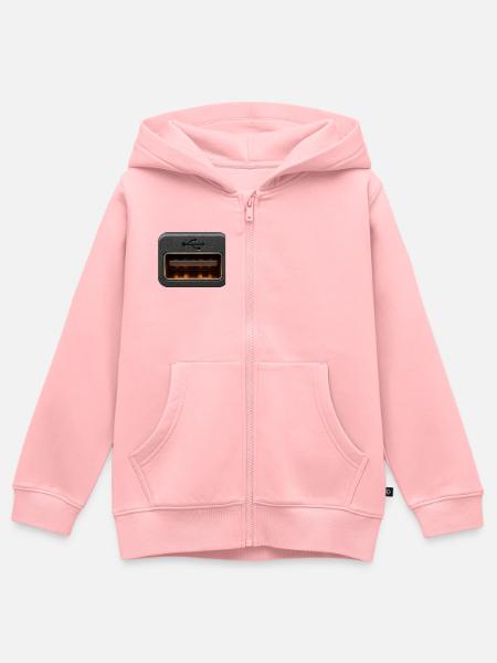 USB-MODE - Kinder Premium Organic Zip Hoodie - Rosa